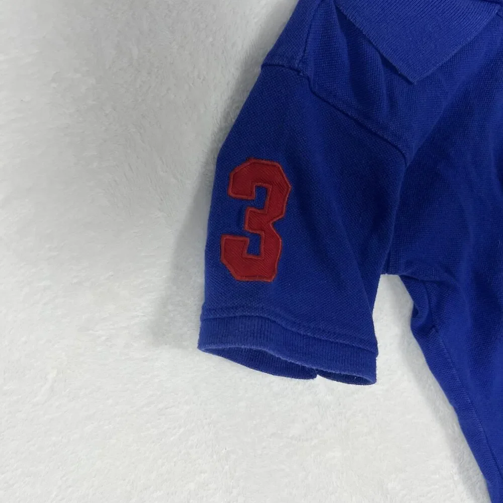 U.S. Polo Assn Boys Kids Polo Shirt Size 4 Blue Cotton Pique Short Sleeve